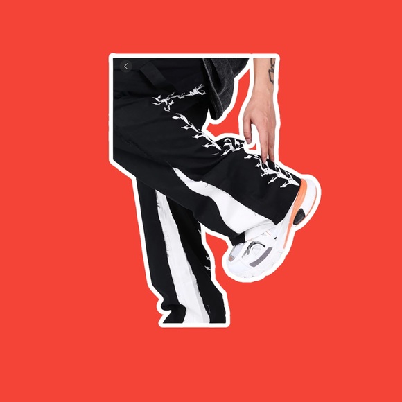 Distressed Stitching Micro Flared Trousers Unisex Wide-leg Denim Boot Cut Jeans - Picture 3 of 3